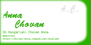 anna chovan business card